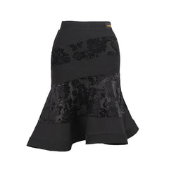 Women's Black Latin Dance Srt Professional Training Dance Wear