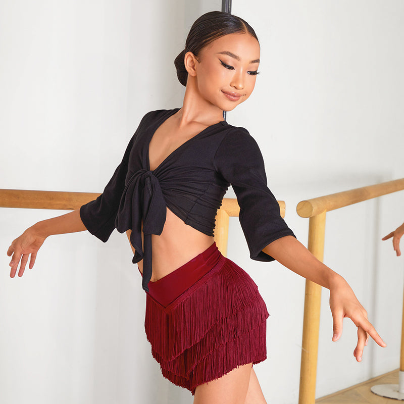 Girls Black Dance Practice Top Dancewear
