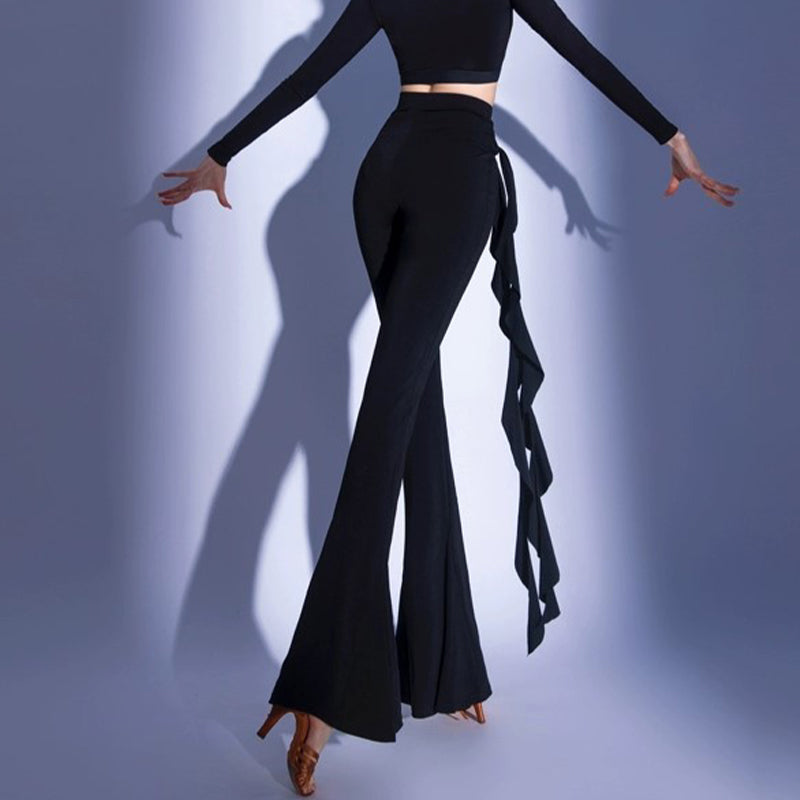 Women's Black High Waist Pants Dance Wear Training Performance Pants