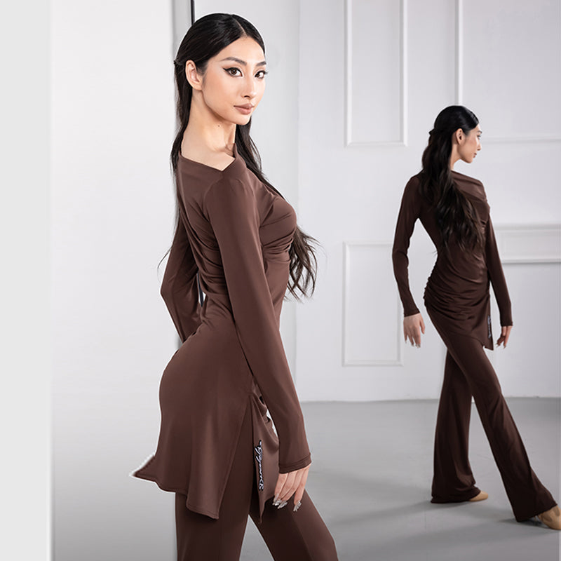 Women's Long Sleeves Latin Dance Tops DanceWear Training Performance Dance Tops