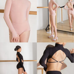Girls Long Sleeve Latin Dance Bodysuit Dance Wear
