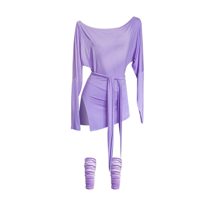 YJFY Women's Long Sleeves Latin Dance Tops DanceWear Training Performance Dance Tops