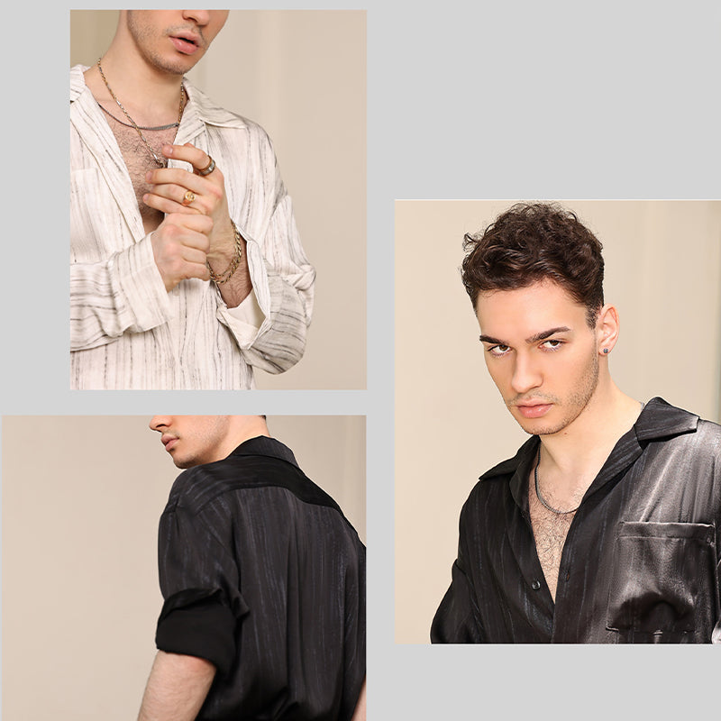 Men's Long-Sleeve Latin Dance Tops Dance Wear
