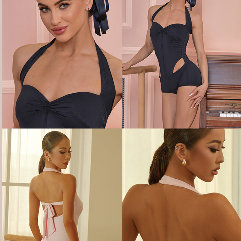 Women's Halter Backless Dance Tops Bodysuit LeotarPractice DanceWear