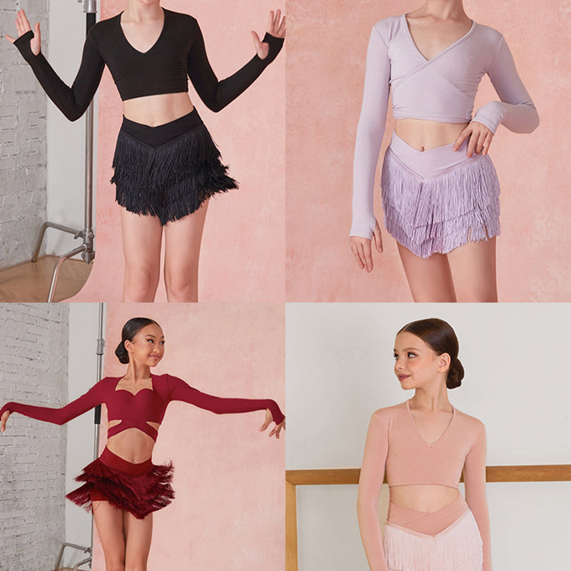 Girls Tassel Swing Dance Srts Practice Dancewear