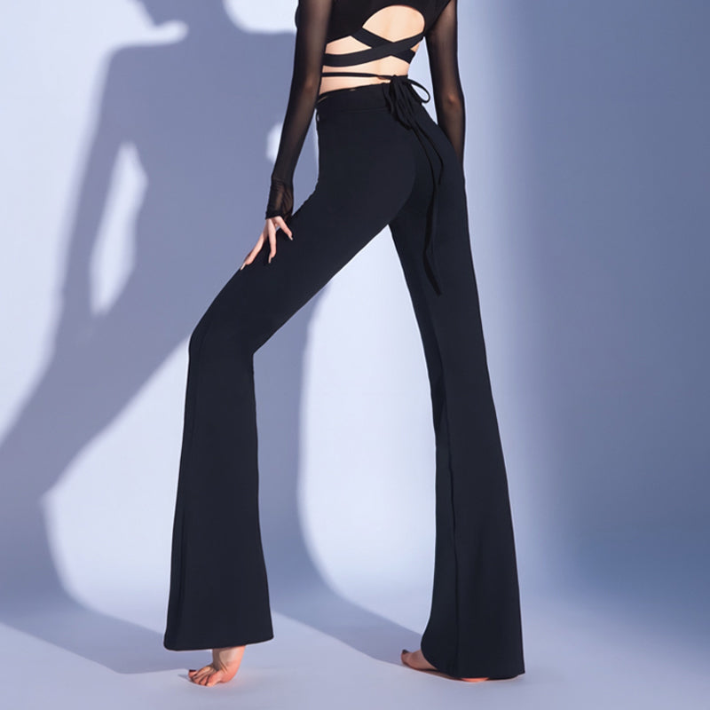 Women's Black High Waist Pants Dance Wear Training Performance Pants