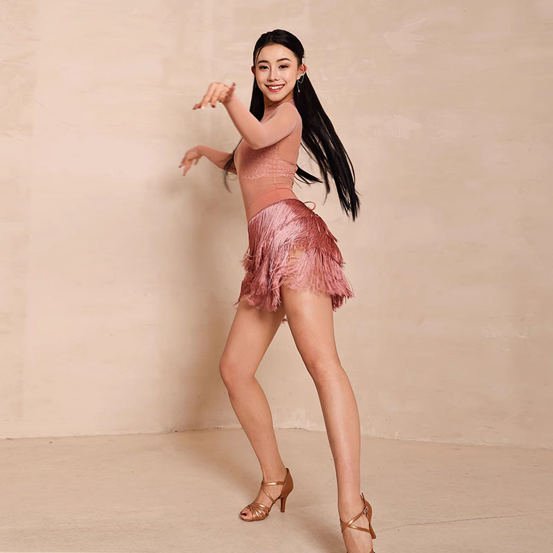 Women's Tassel Latin Dance Srt Training Performance Srts Dance Wear