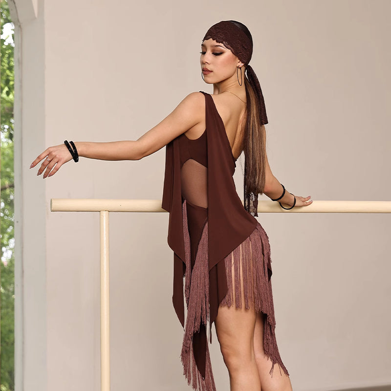 Women's Tassel Dress Dance Wear Training Performance Dress