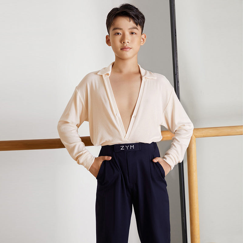 Boy's High-Waisted Dance Pants Latin Dance Practice Clothes