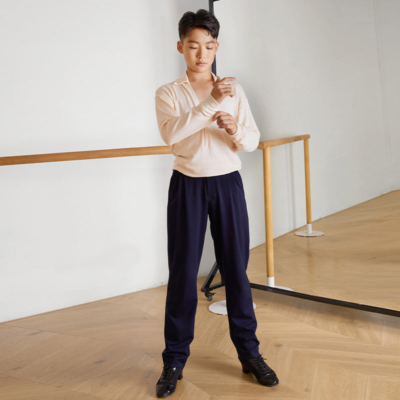 Boy's High-Waisted Dance Pants Latin Dance Practice Clothes