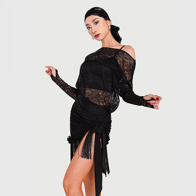 Women's Long Sleeves Latin Dance Tops Dance Wear Training Performance Dance Tops