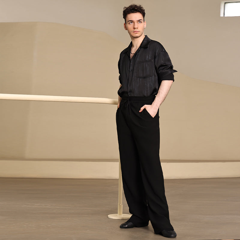 Men's Long-Sleeve Latin Dance Tops Dance Wear