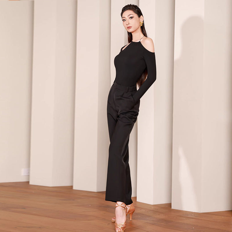 Women's Black High Waist Dance Pants Training Pants Dancewear