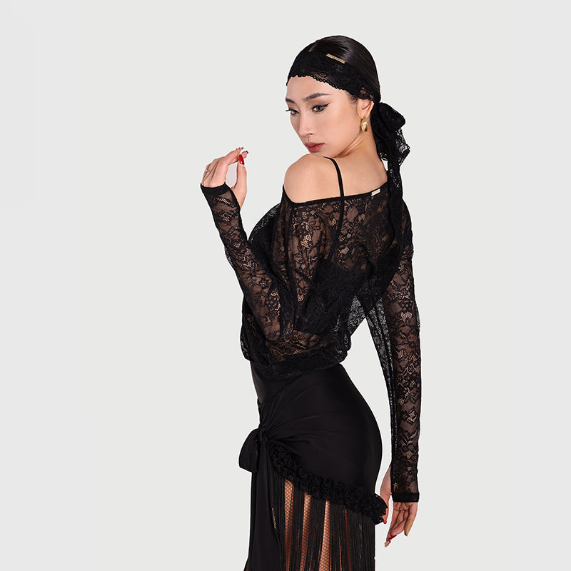 Women's Long Sleeves Latin Dance Tops Dance Wear Training Performance Dance Tops
