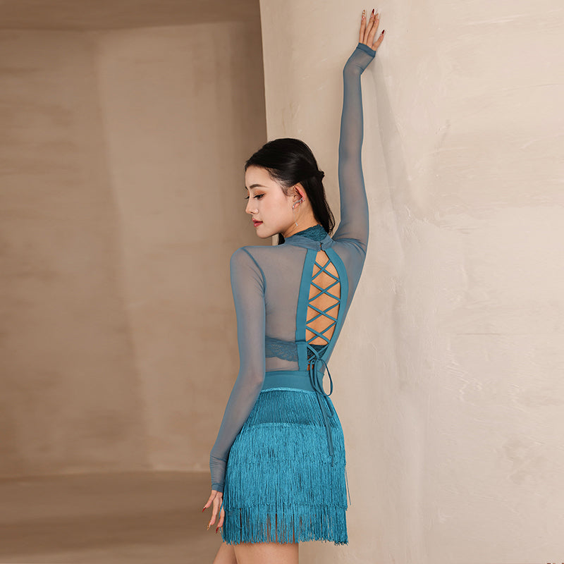Women's Tassel Latin Dance Srt Training Performance Srts Dance Wear
