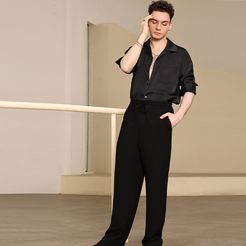 Men's Long-Sleeve Latin Dance Tops Dance Wear