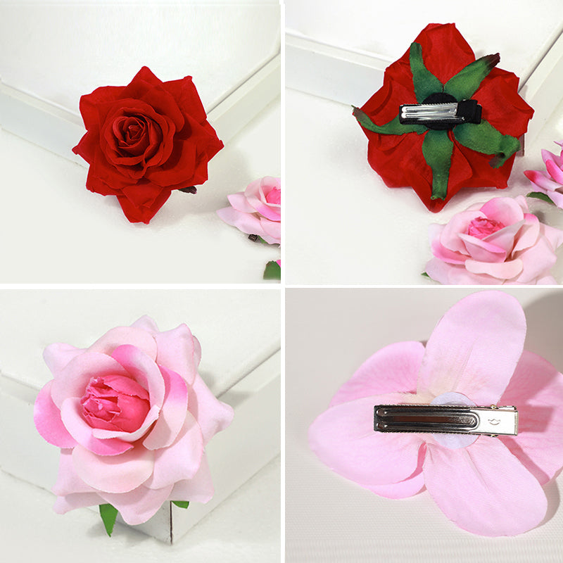 Women's Flower Duckbill Clip Latin Dance Training Clothes Accessories