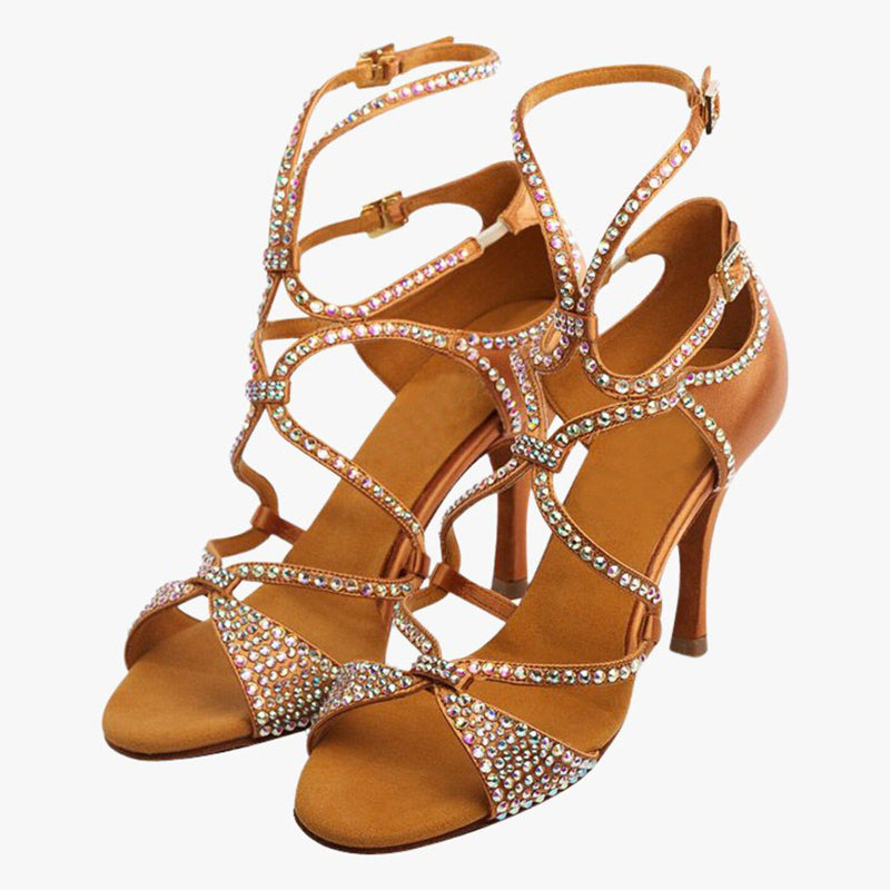 Women's Satin Customized Heel Latin Shoes Salsa Shoes Ballroom Dance Shoes