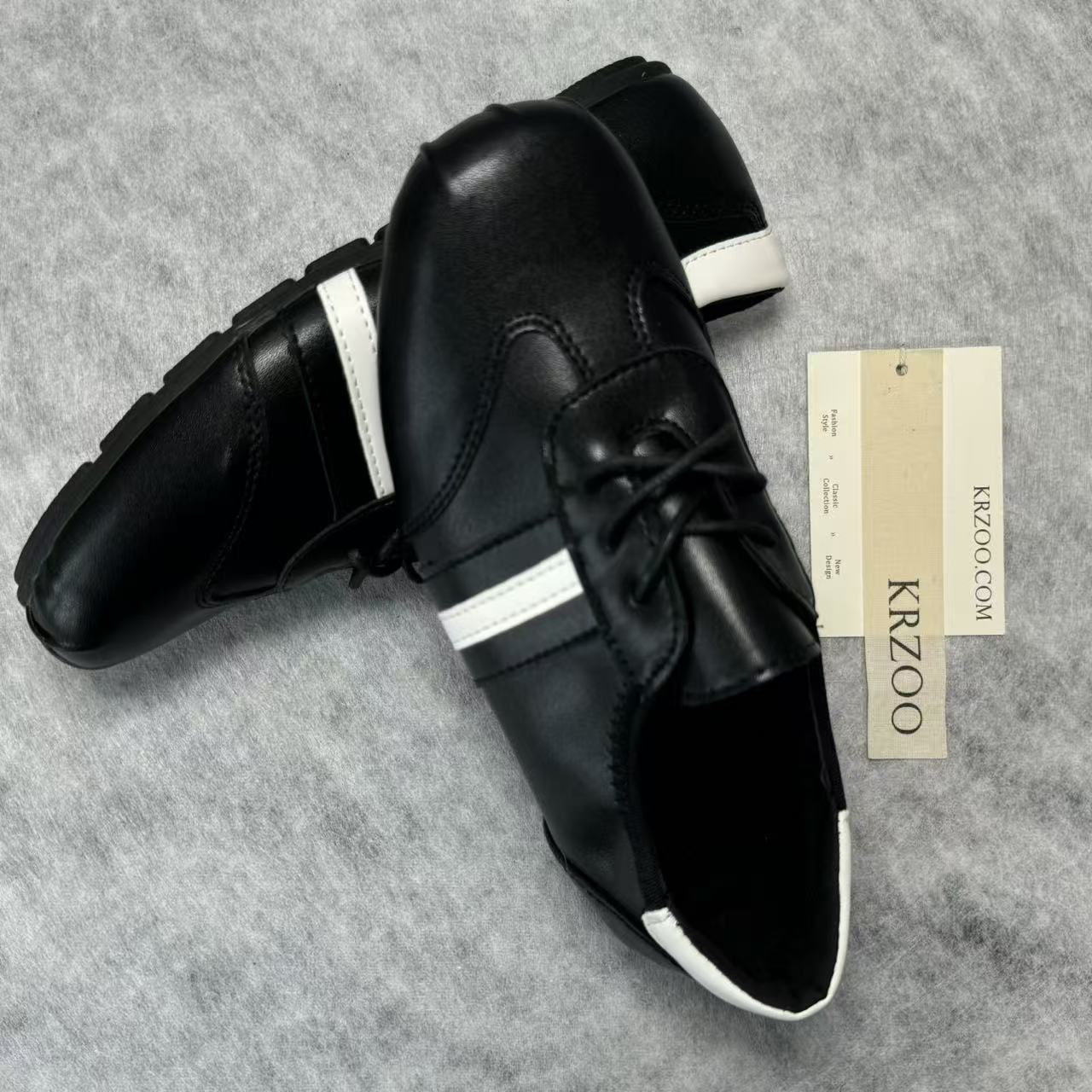 Retro square-top lace-up British style
