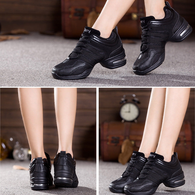 Women's Mesh Lace-up 4.5cm Heel Dance Sneakers Practice Dance Shoes JazDance