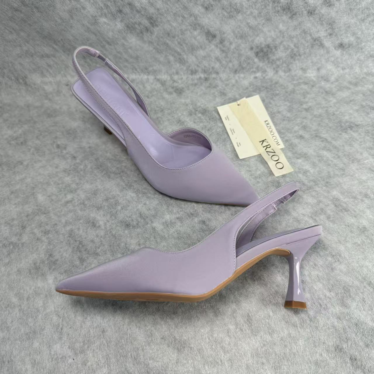 Baotou low-heeled pointed-toe high-heeled shoes