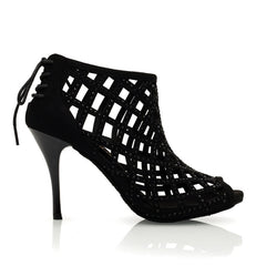 Women's Suede Crystal Customized Heel Dance Boots Salsa Shoes Ballroom Dance Shoes