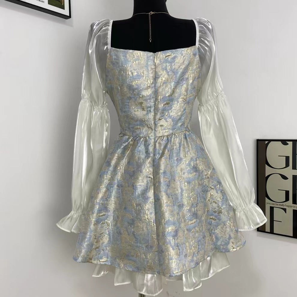 Gorgeous Slim Blue Morpho Dress