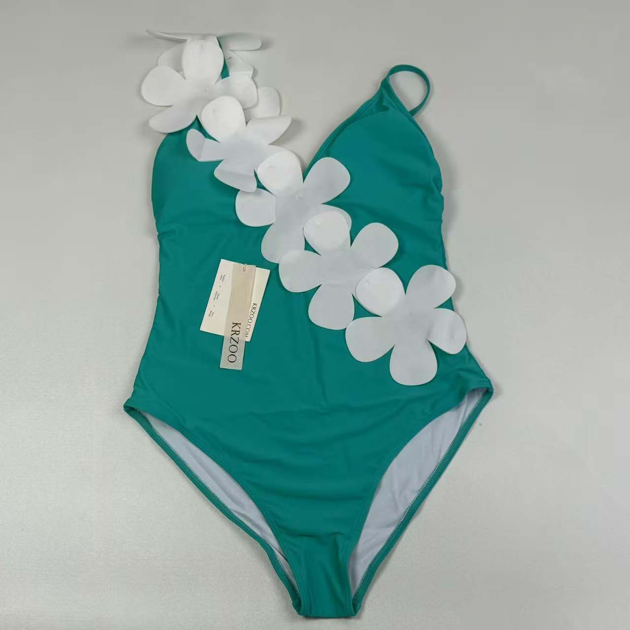 Flower-decorated swimming suit set