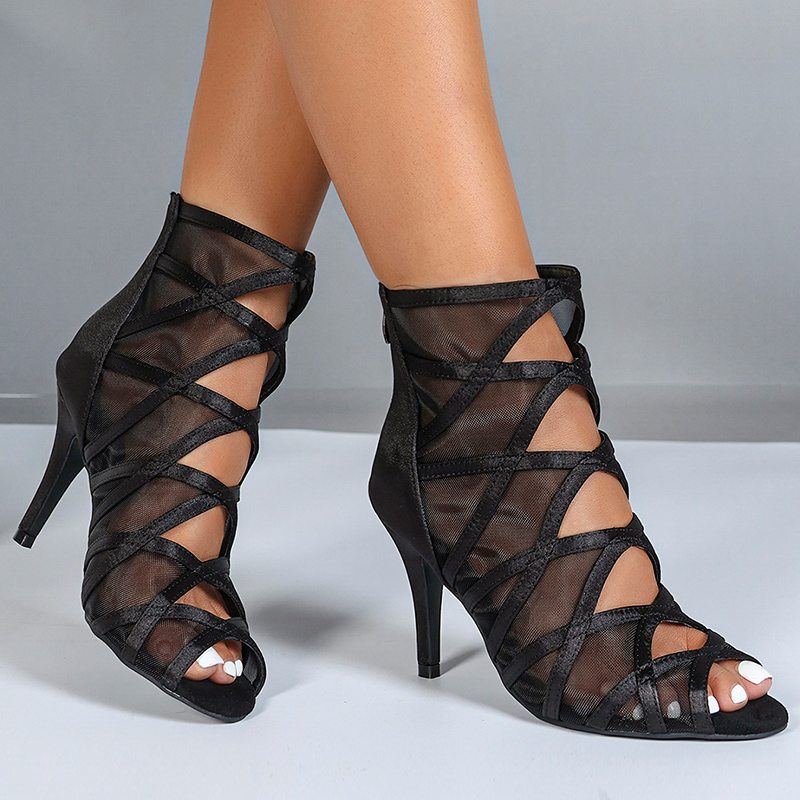 Women's Rubber Sole Customized Heel Heels Dance Boots JazSalsa Dancing Shoes
