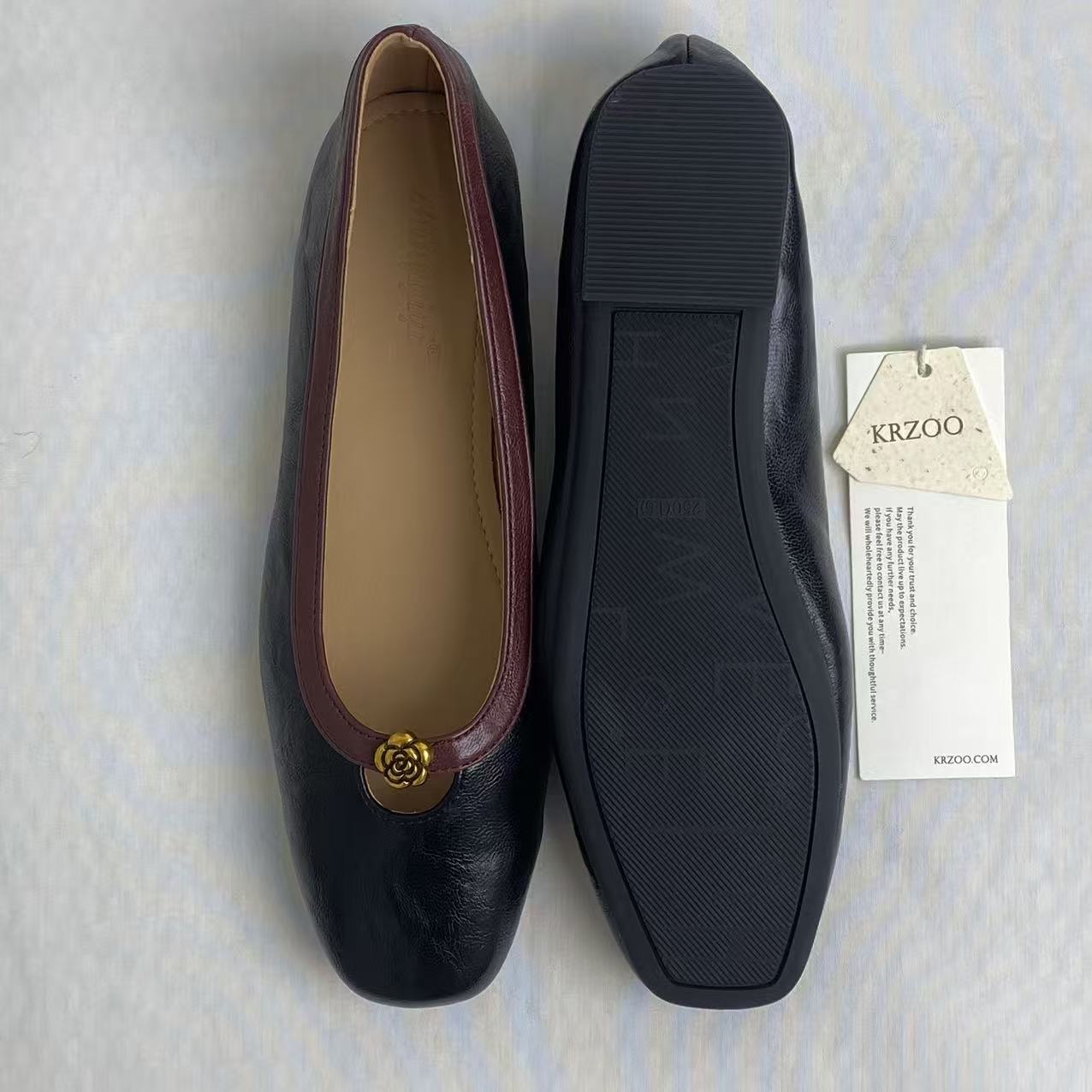 Camellia flower flat shoes