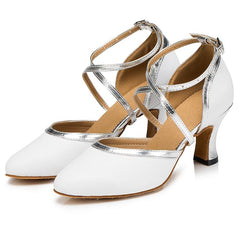 Women's Real Leather Customized Heel Modern Shoes Ballroom Wedding Dance Shoes