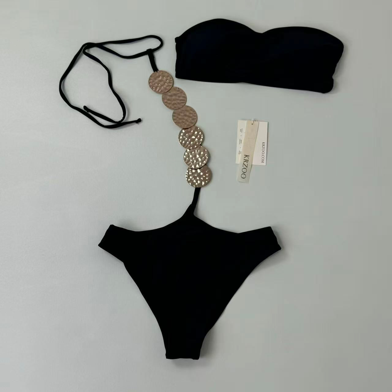 Three-point strap separate swimming suit