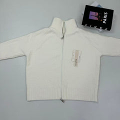 Button-down zipper knitted cardigan top