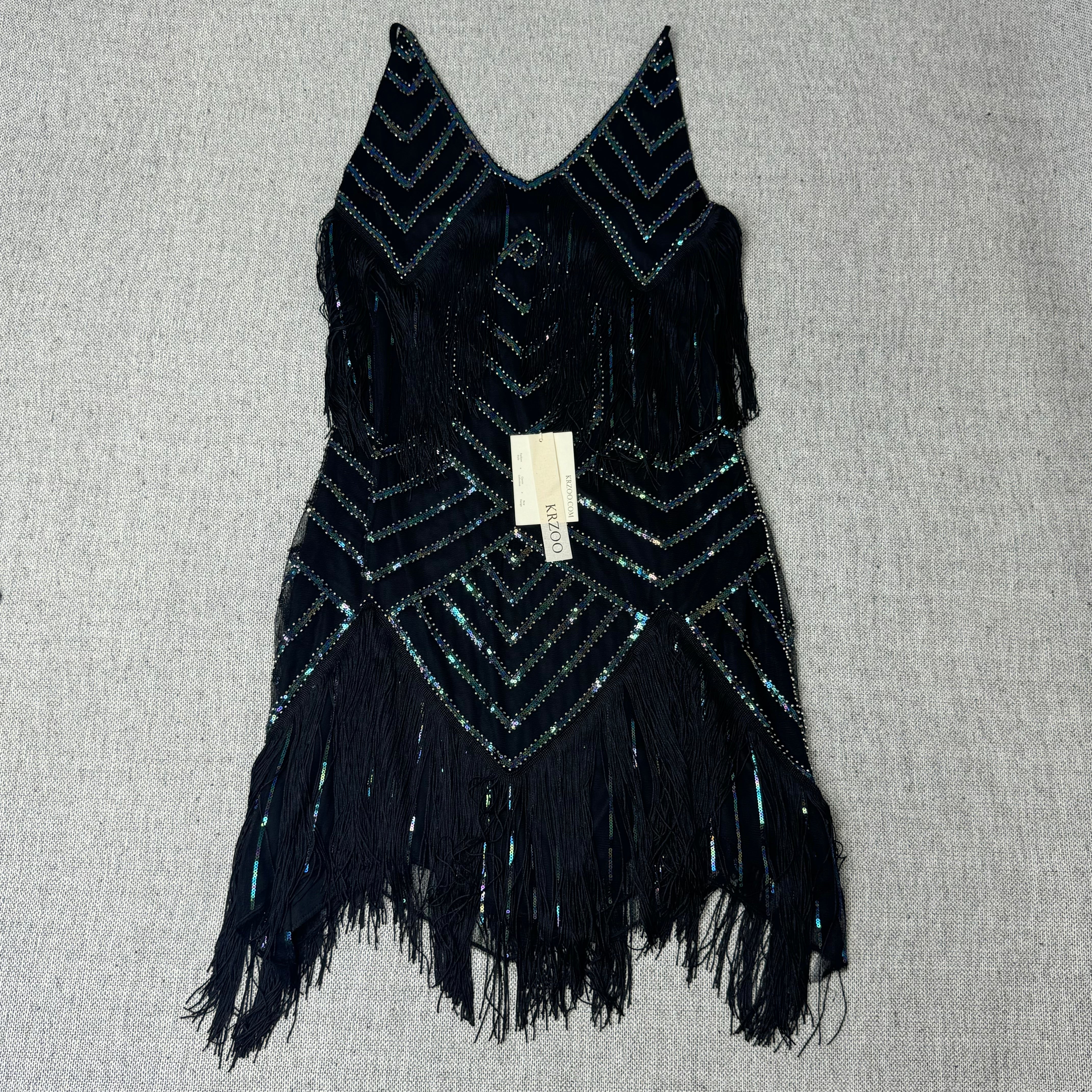 V-neck sleeveless irregular dress