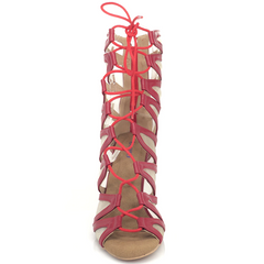 Women's Red Suede Customized Heel Dance Boots Salsa JazDance Shoes