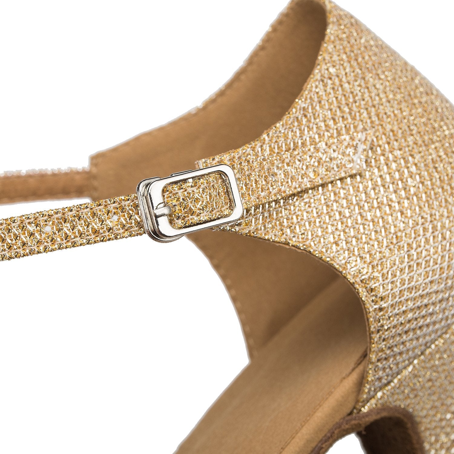Women's Gold Real Leather Customized Heel Modern Dance Shoes Ballroom Dance Shoes