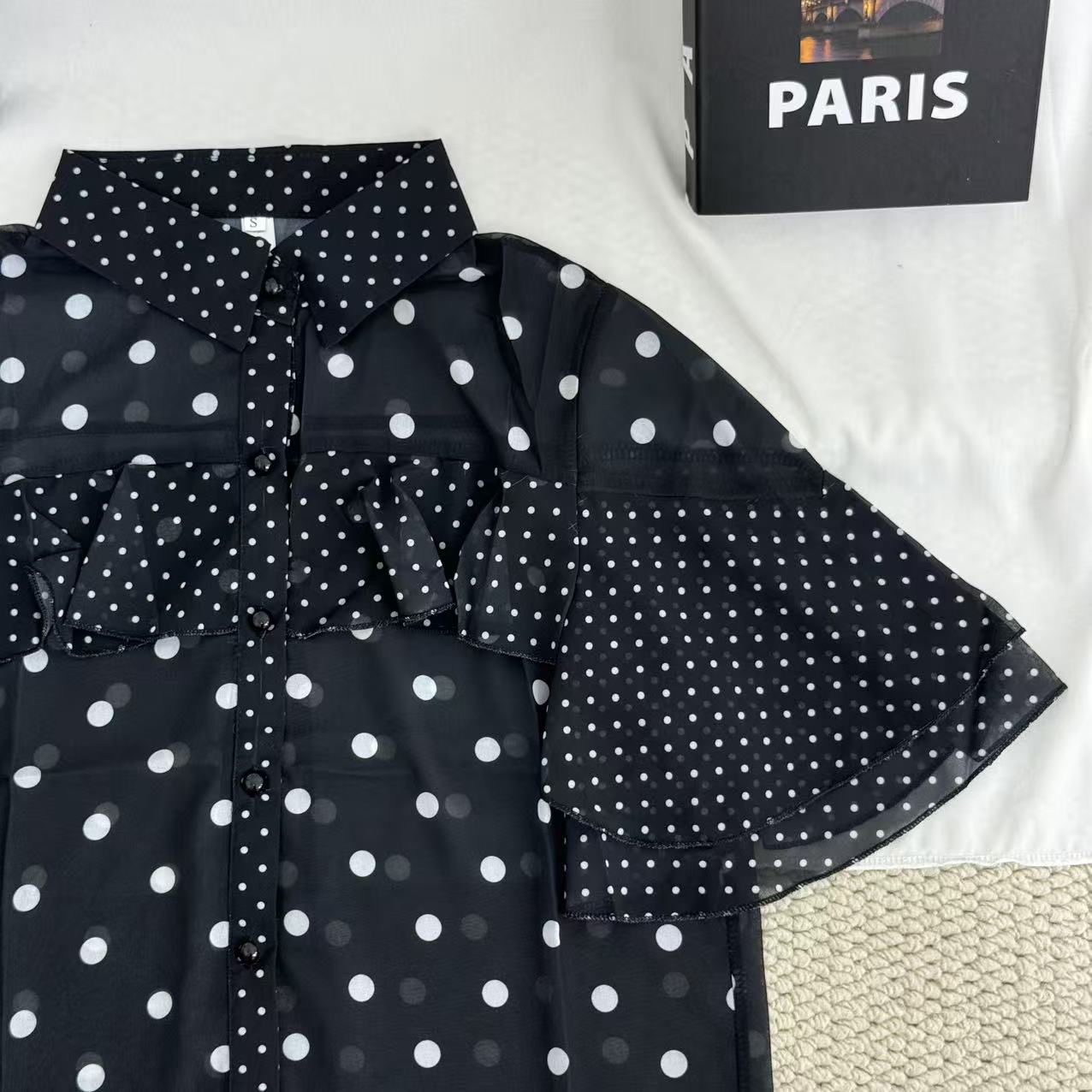 Elegant Polka-Dot Chiffon Blouse
