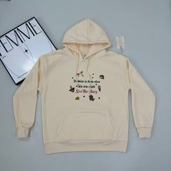 Printed hooded sweatshirt top