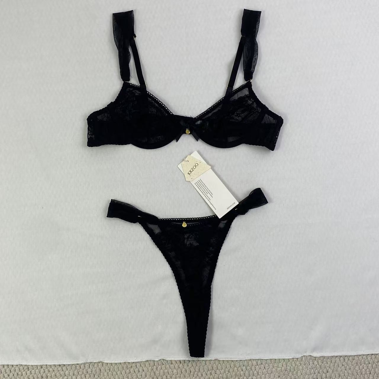 Floral lace three-piece separate set