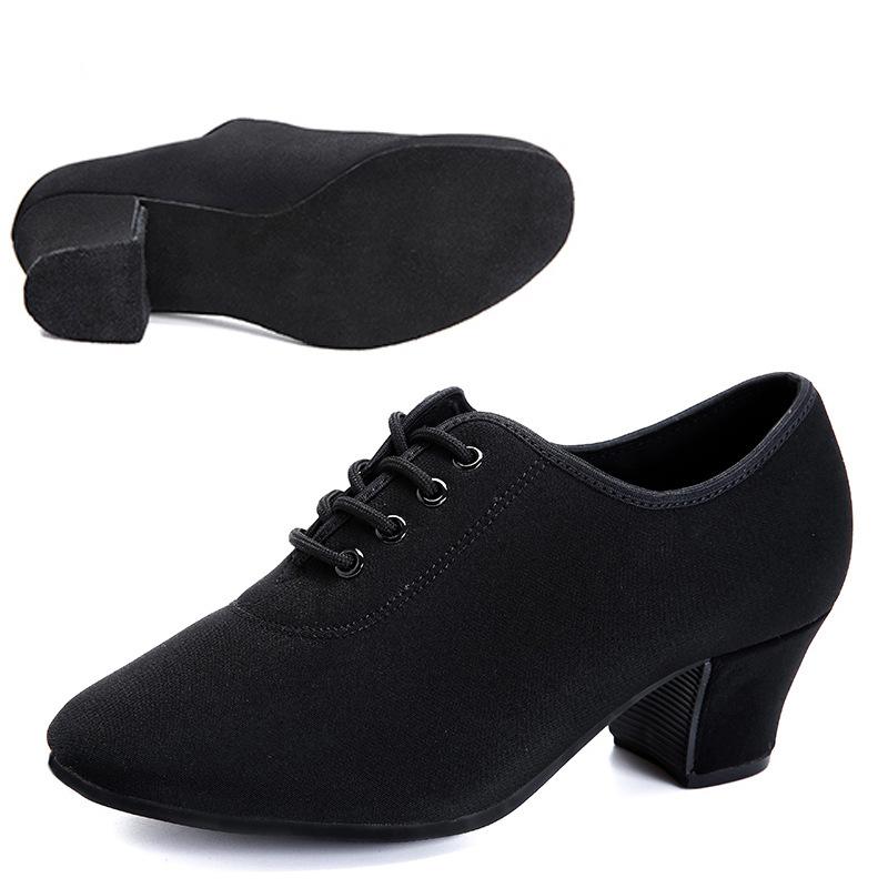 Women's Cloth Heels Modem With Lace-up Teaching & Practice Dance Shoes