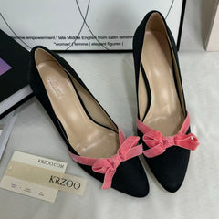 Bow-Knot Low-Cut High Heels
