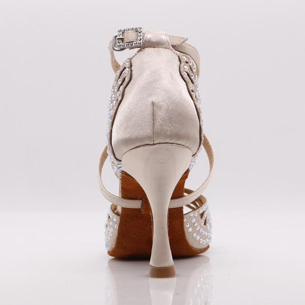Women's Satin Customized Heel Salsa Latin Dance Shoes Ballroom Dance Shoes