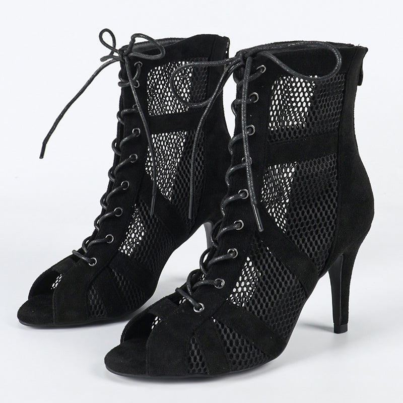 Women's Rubber Sole Customized Dance Heels Boots Salsa JazDance Shoes
