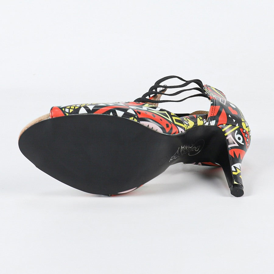 Women's Leatherette Customized Heel Rubber Sole Salsa Shoes Dance Boots Ballroom Dance Shoes