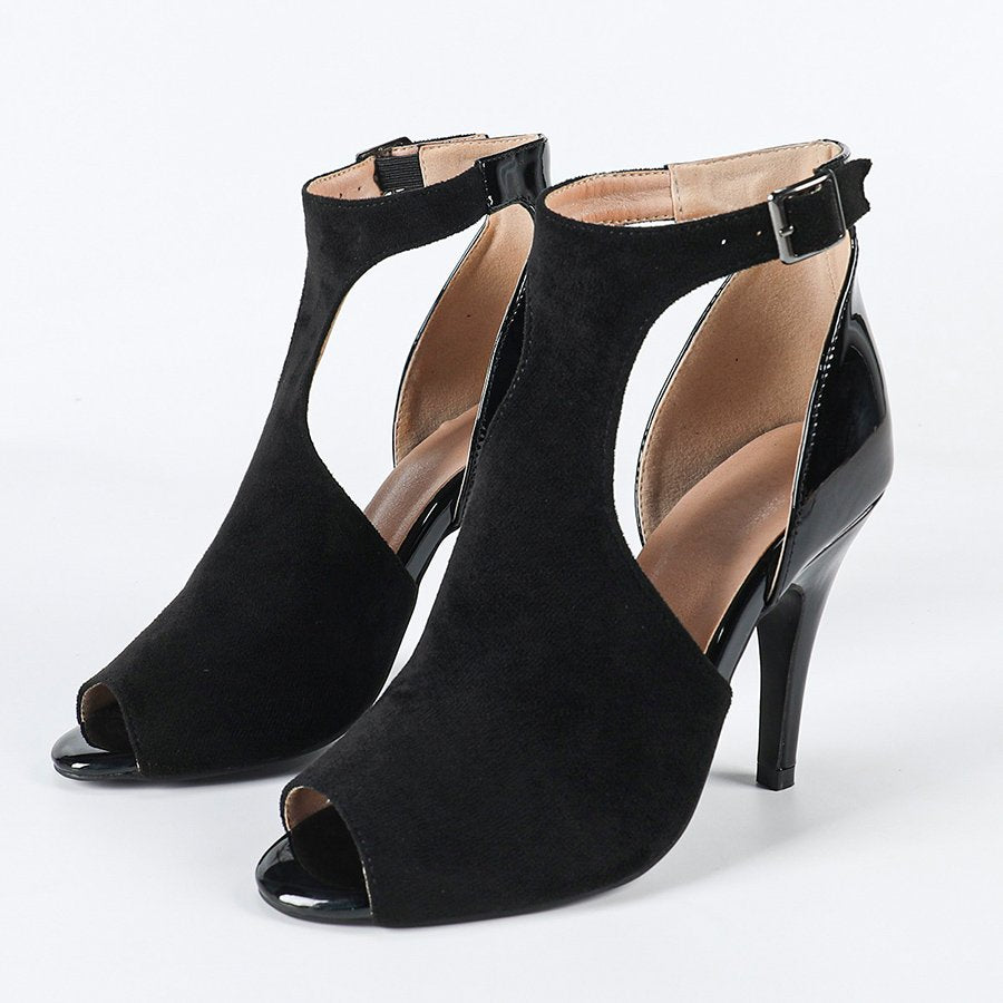 Women's PU Suede Customized Heel Rubber Sole Dance Boots Dance Shoes