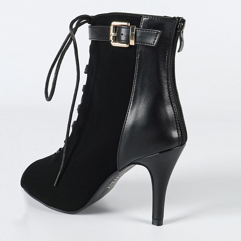 Women's Rubber Sole Customized Heel Dance Boots Heel Heels Dance Boots JazSalsa Dancing Shoes