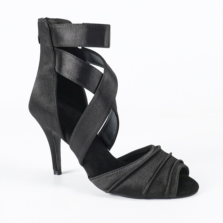 Women's Satin Customized Heel Rubber Sole Dance Boots Salsa Dancing Shoes