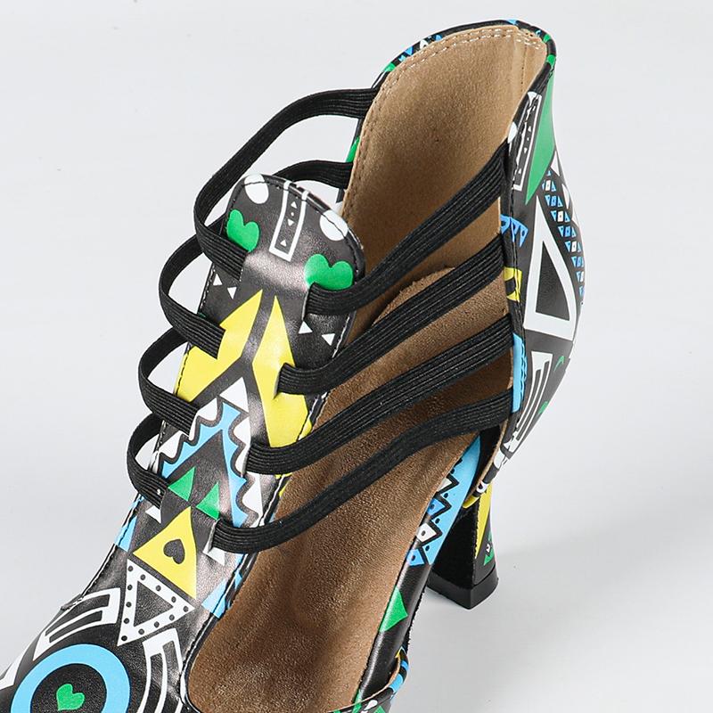 Women's Leatherette Customized Heel Dance Boots Salsa Dance Shoes