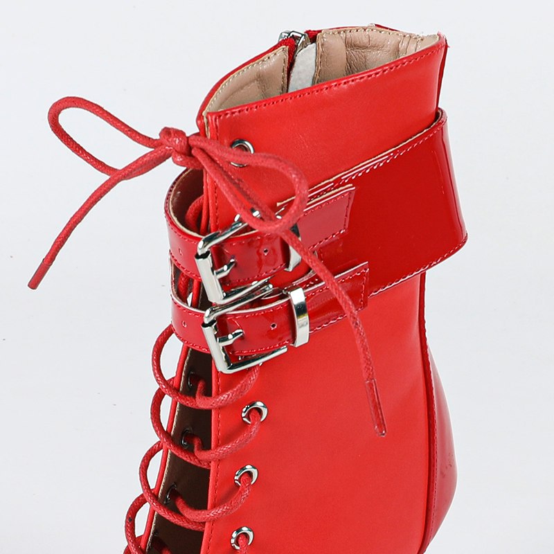 Women's Red Rubber Sole Customized Heels Dance Boots JazSalsa Street Sole Dancing Shoes