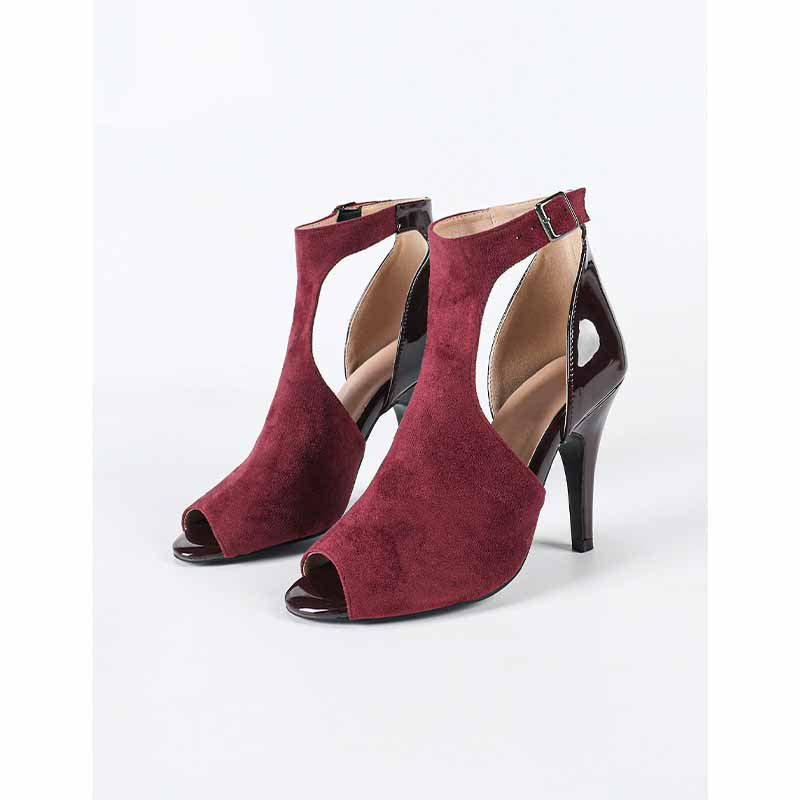 Women's PU Suede Customized Heel Rubber Sole Dance Boots Dance Shoes
